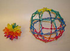 Hoberman Sphere Compacted, Expanded 